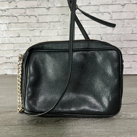 Michael Kors Black Leather Camera Crossbody Bag - Picture 3 of 7